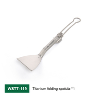 Widesea Camping Titanium Folding kitchen shovel  Handle Folding small  spatula Picnic Cooking Picnic Equipment