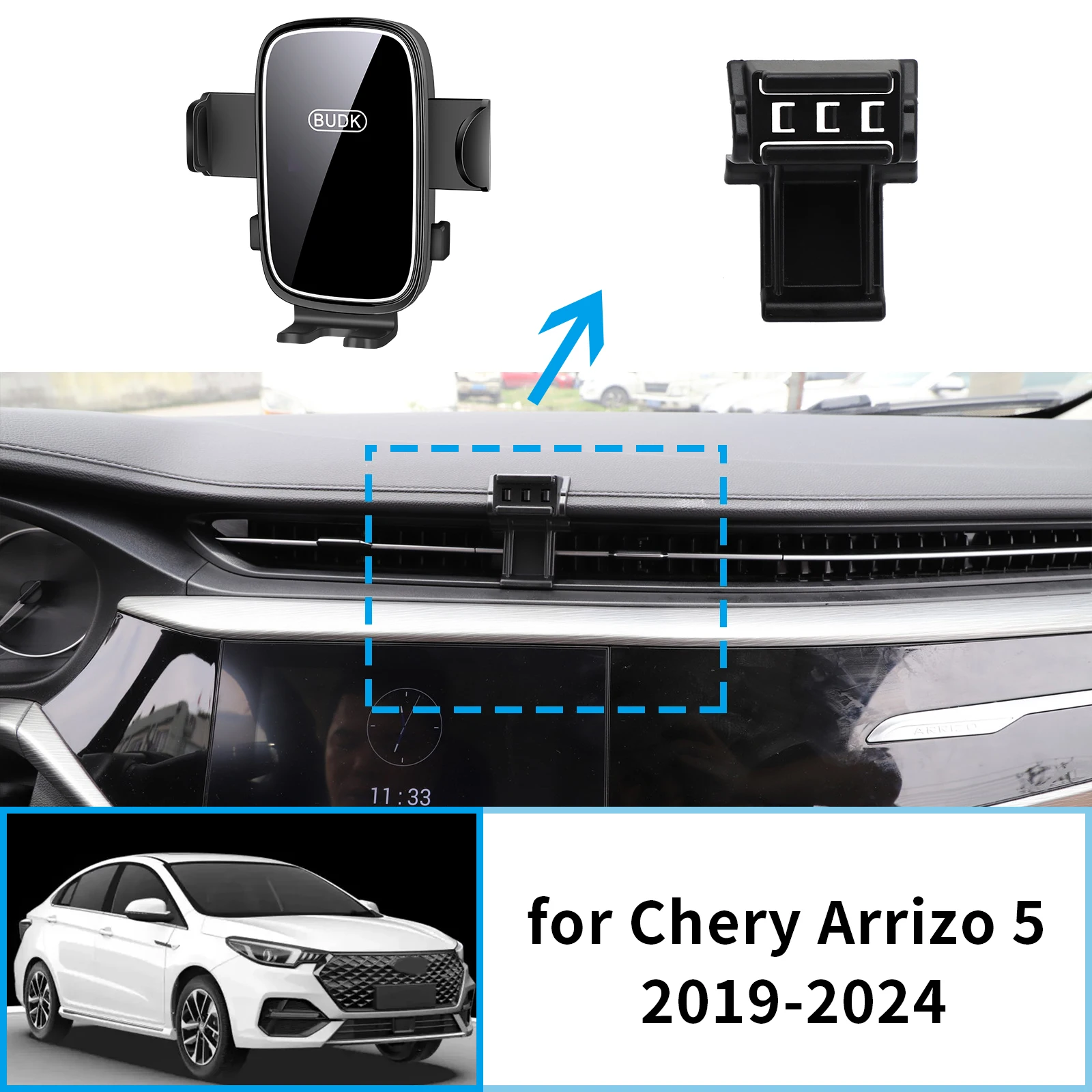 

Car Mobile Phone Holder Accessories for Chery Arrizo 5 EX 5 PRO 5 PLUS GT 2019~2024 GPS Bracket Navigation Stand Auto