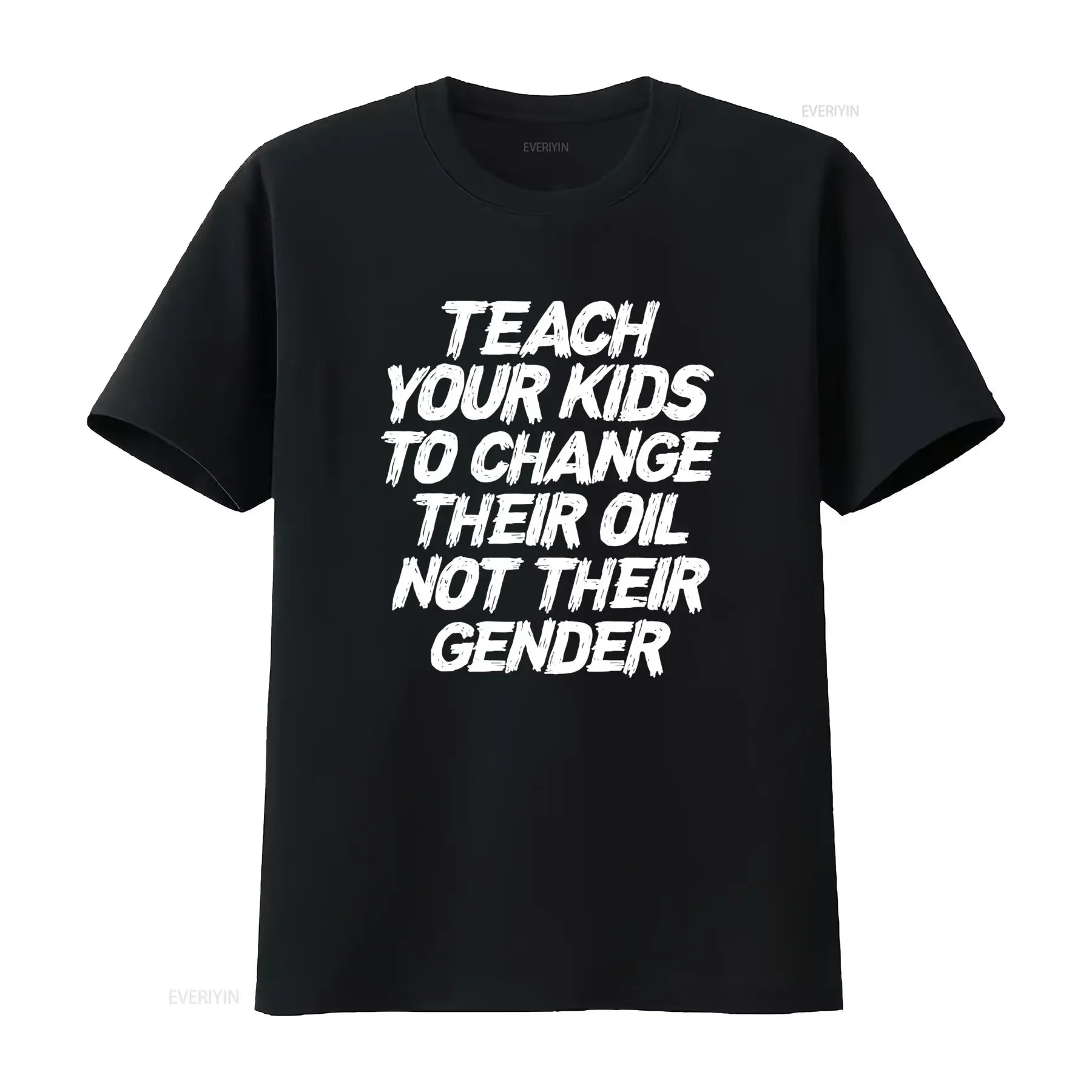 Lær dine børn at skifte olie ikke køn T shirt vintage Washed Breathable Versatile Slightly Soft Unisex graphic Stretched