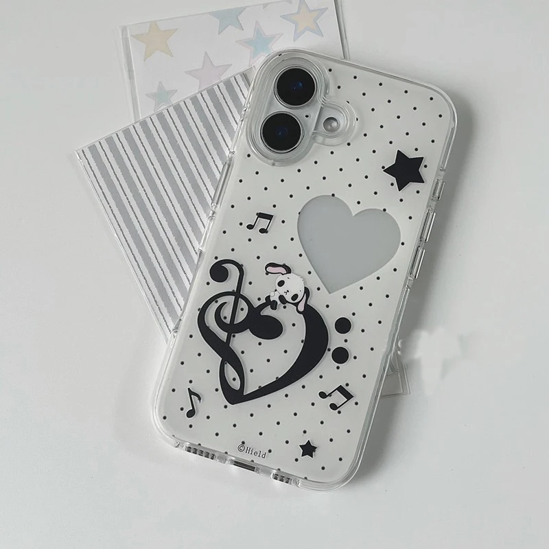 Ins Coreano Bulk Polka Dots Nota Musicale Cassa Del Telefono Per iPhone 17 Promax 16 15 14 13 12 11 Pro MAX XS MAX 78 Plus Y2K Della Copertura Posteriore