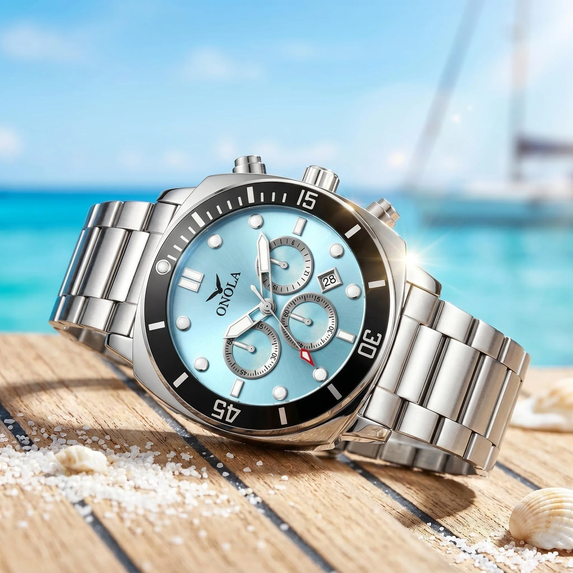ONOLA Brand Solid Core Steel Strip Business Casual Men's Watch Waterproof Multifunctional Calendar Quartz Watches for Men