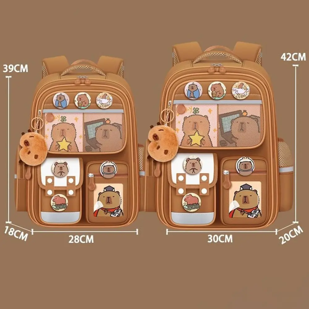 Multi-Compartment Capybara Backpack Waterproof Oxford Cloth Cartoon Animal School Bag Large Capacity Multi Functional