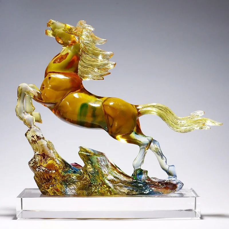 Glazed horse to success ornament home jewelry porch light luxury opening gift creative handicraft decoration