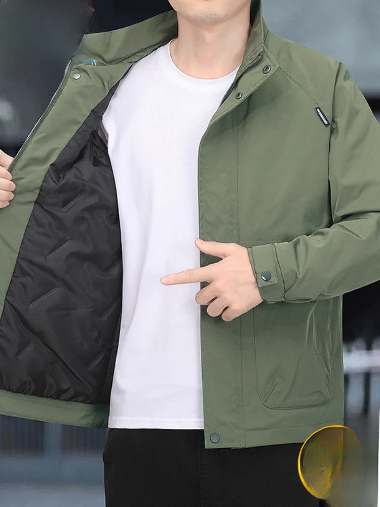 

Paul Lightweight Casual een Military Sle down Cotton Jaet Men's Autumn Winter Thin Quilted Coat Stand Fit Faion Urban