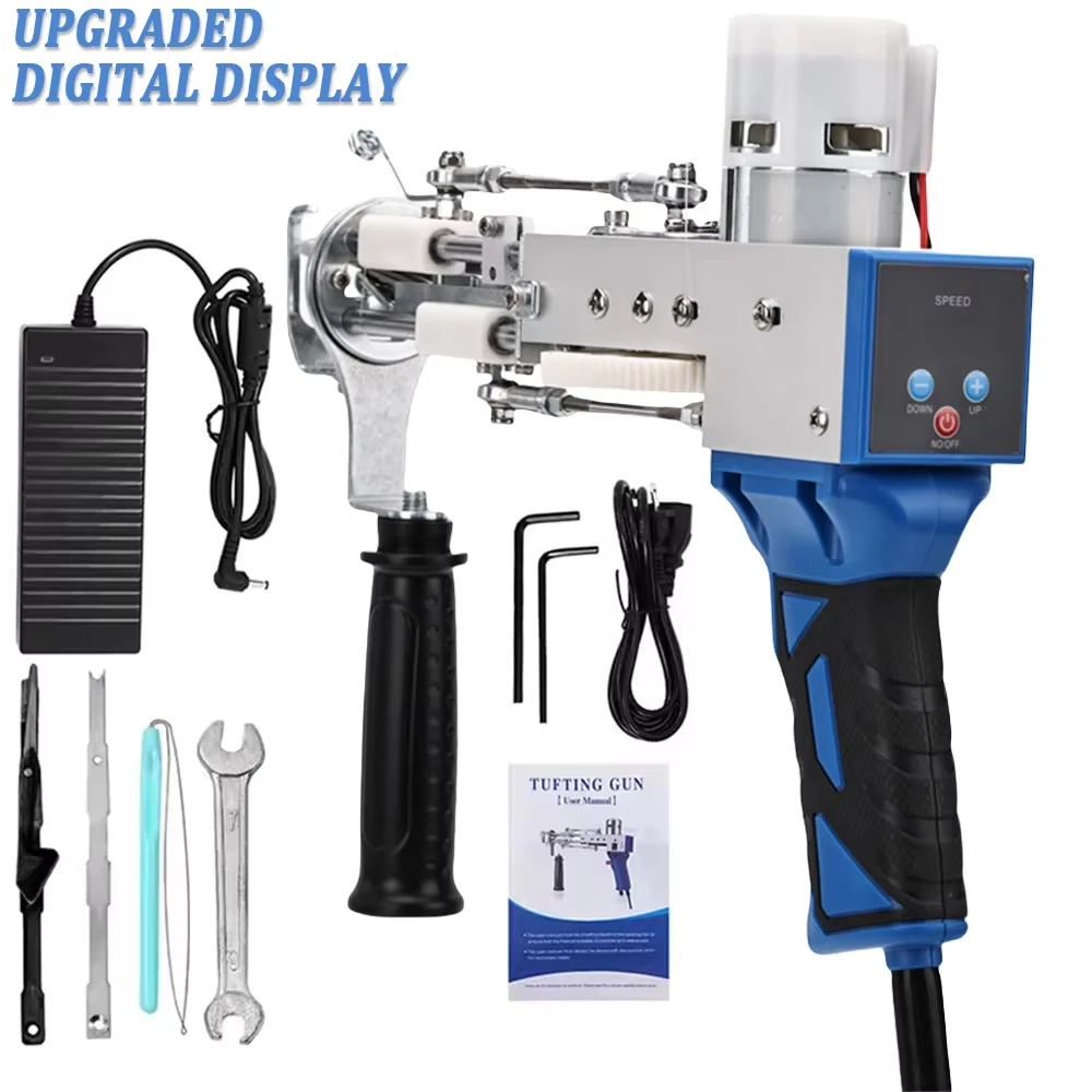 

2 in 1 Tufting Gun Set Cut Pile Electric Carpet Tufting Gun5-40 steps/s Carpet Flocking Machine, Industrial Embroidery Machine