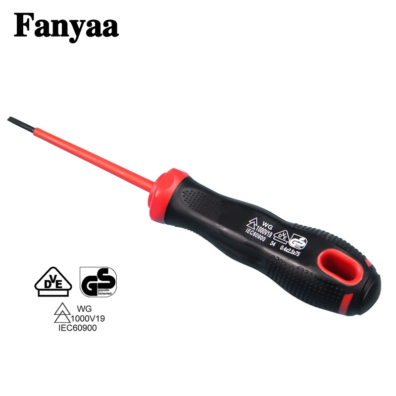 Fanyaa VDE Insulated Electricians Screwdriver, Slotted, Phillips Individual, 1000V Screw Driver Bits Hand Tool