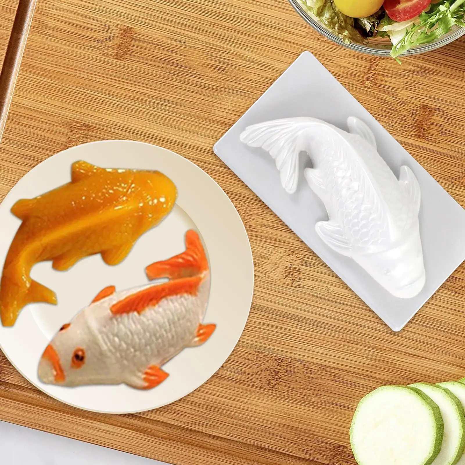 Carp Cake Mold Rice Cakes Molds Baking Molds Jelly Mold Food Safe Realistic Non-stick Rice Cakes Molds for Chocolate Candy