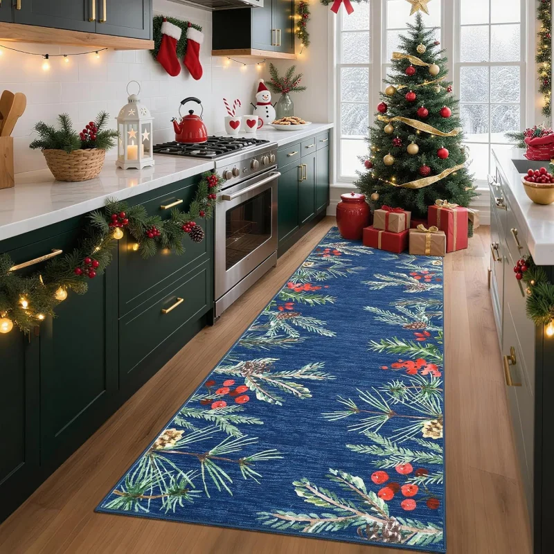 พรมปูพื้นคริสต์มาส VIKAMA สีเข - Home Decor Green บทวิจารณ์และราคา