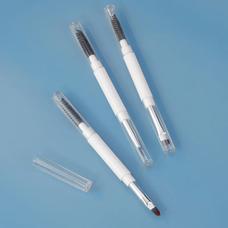 Dwustronny pędzel do makijażu, wielostylowy pędzel do korektora z miękkim włosiem, pędzel do brwi, silikonowy pędzel do ust z nakładką, pędzel do eyelinera z portem.