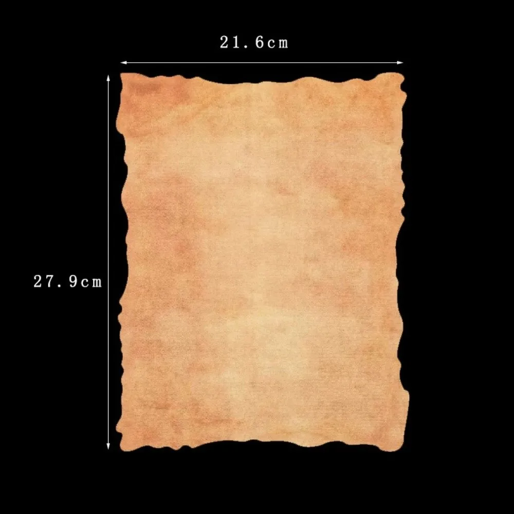 50PCS Trendy Vintage-Style Blank Paper Decorative Edged Yellow Decorative Craft Paper Blank Yellow Parchment Paper Writing