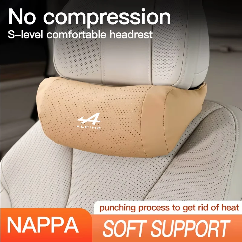 For Renault Car Seatback Headrest Pillow Breathable Comfort Rest Cushion Neck Protector Alpine Twingo Zoe GT Clio Captur Megane