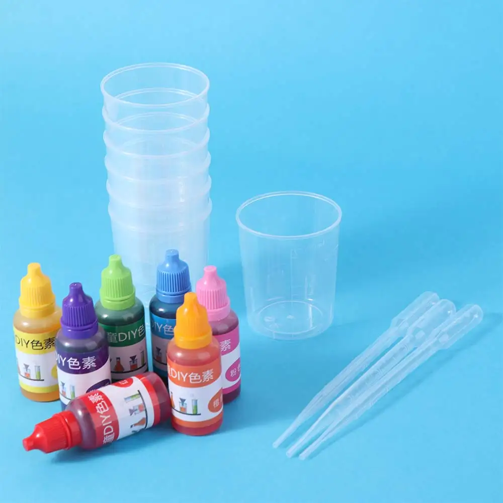 Água óleo plasticina pigmento de grau alimentício interativo slime cor experimental tingimento pigmento criativo diy corante cristal