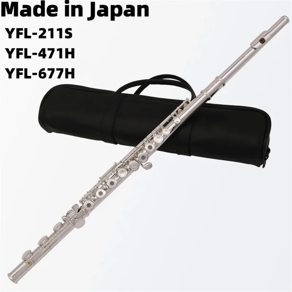 

Flute Professional Cupronickel Opening C Key 17 Hole 677H Flute Silver Plated Musical Instruments With Case and Accessories