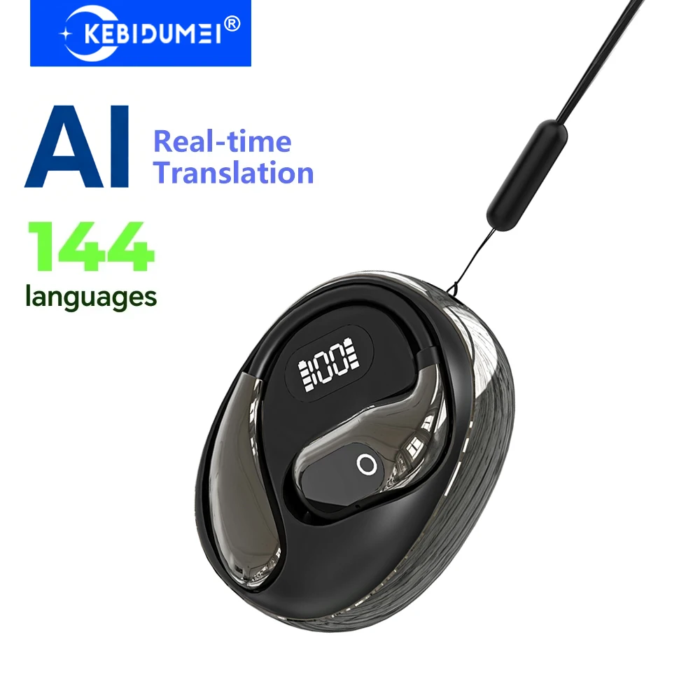 KEBIDUMEI AI Headphones Instant Translation 144 Languages Bl