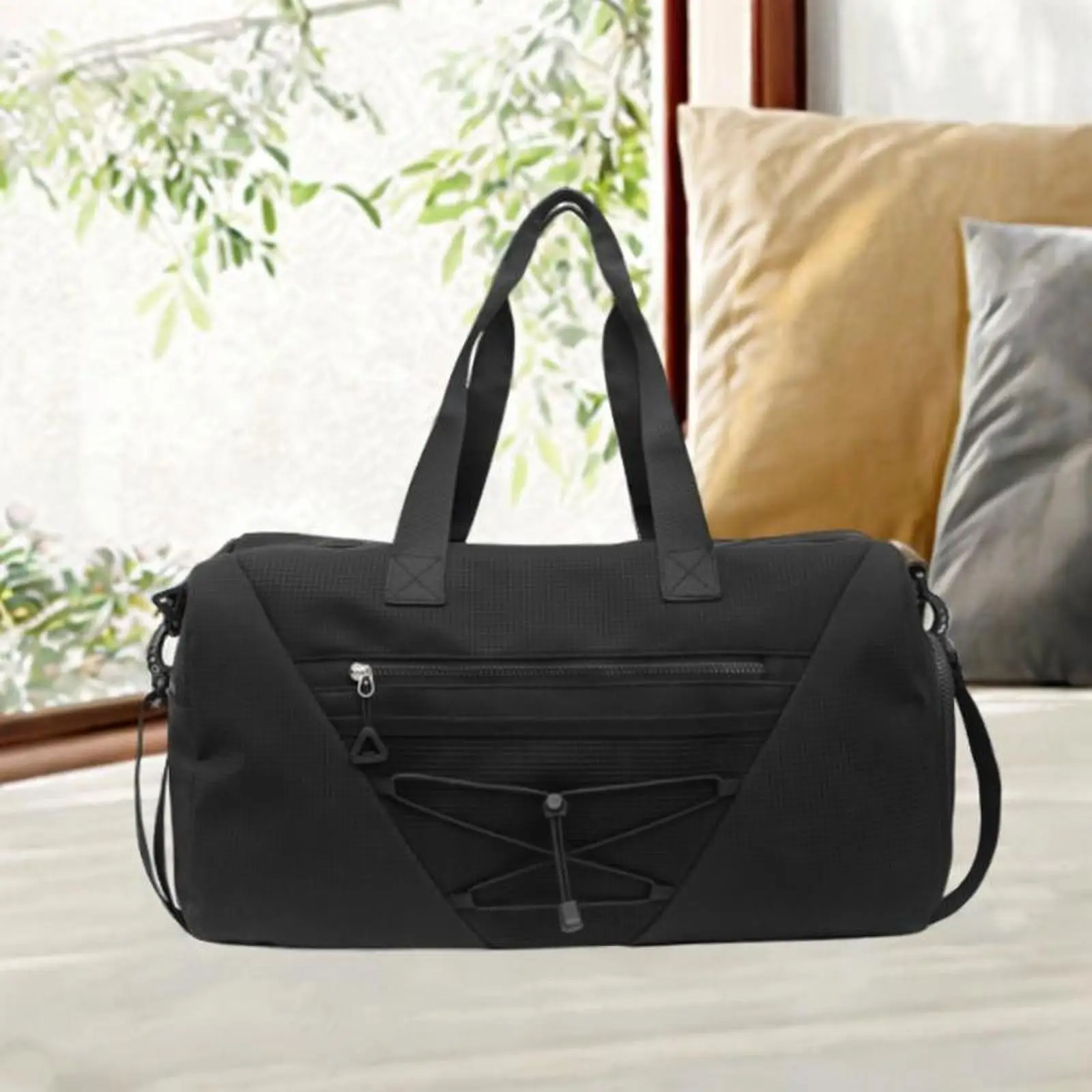 Sports Duffel Bag Nylon Material Separated Shoe Compartment Weekend Travel Gym Backpack for Dance Yoga Swimming Men Women
