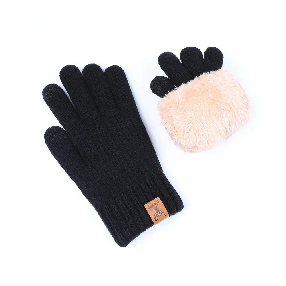 Xiaomi Youpin Warm Full Finger Gloves Winter Touchscreen Double Layer Gloves Men's Woman Thickening Wool Knitted Driving Glove