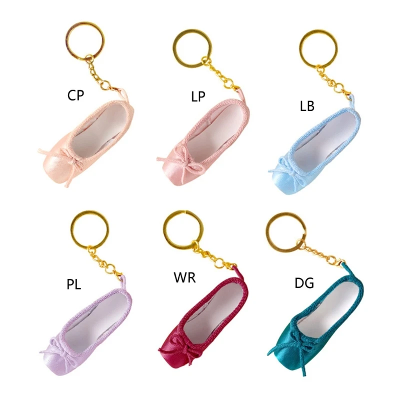 Delicate Satin Pointe Shoes Keyring Mini Ballet Accessories Cute Keychain Charm Chain Bag Pendant for Dance Enthusiasts