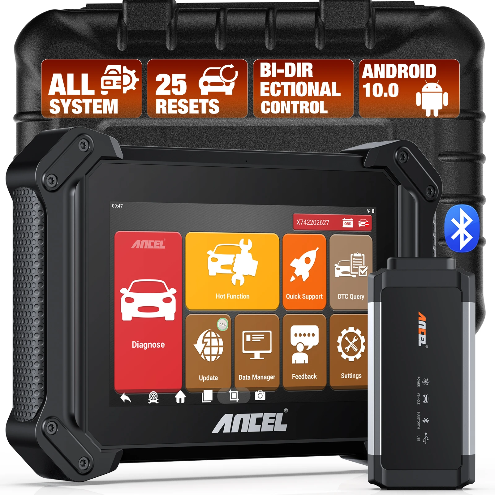 ANCEL V6 PRO Bluetooth OBD2 Automotive Scanner Bi-Directional Control IMMO A/F EPB ABS 25 Reset OBD2 Auto Scan Diagnostic ToolS