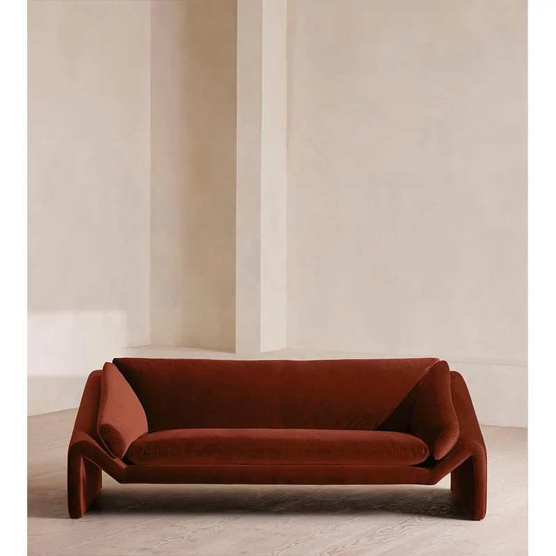 Modern Luxury Living Room Home Furniture Velvet Fabric Triple Sofa