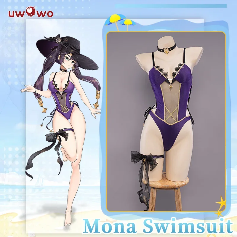 

IN STOCK Mona Cosplay Swimsuit Game Genshin Impact Fanart Cosplay Exclusive Summer Swimming Bodysuit Swimsuits Halloween