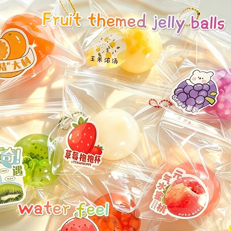 Water Gel Squishy Fruit Toy Stress Ball Squeeze Fidget Fast Rebound Kawaii Sensory Pinch for Anxiety Relief Decompression Gift