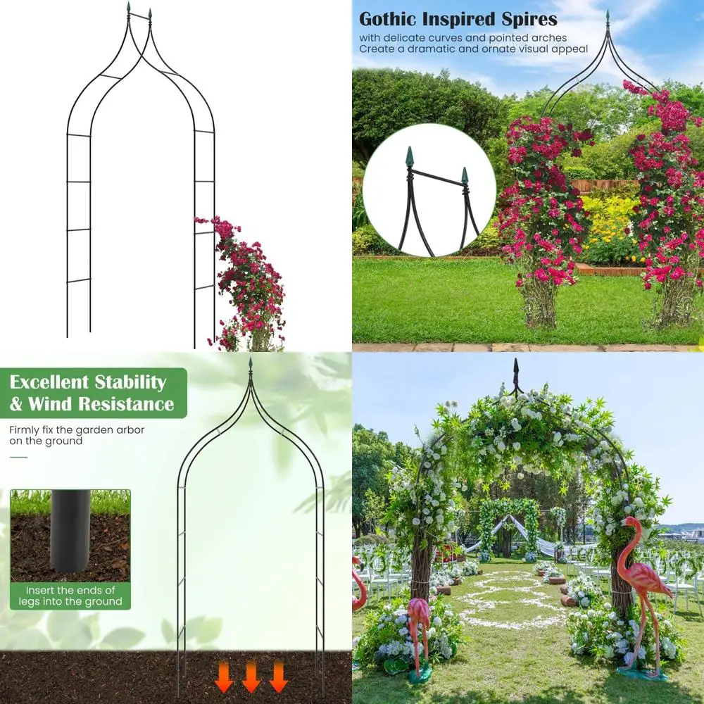 

Металлическая садовая беседка высотой 9,5 футов и шириной 4,1 фута, беседка для уличных свадеб и вьющихся растений