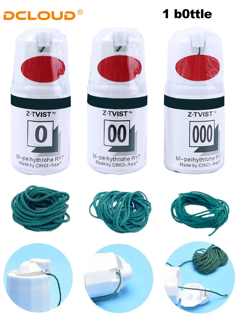 1Flasche Zahngarn Einweg Zahnfleischlinie Retraktionsschnur Gestrickte Baumwolle Gummi Linie Zahnarzt Verbrauchsmaterialien Größe 0 00 000 – Detail 1