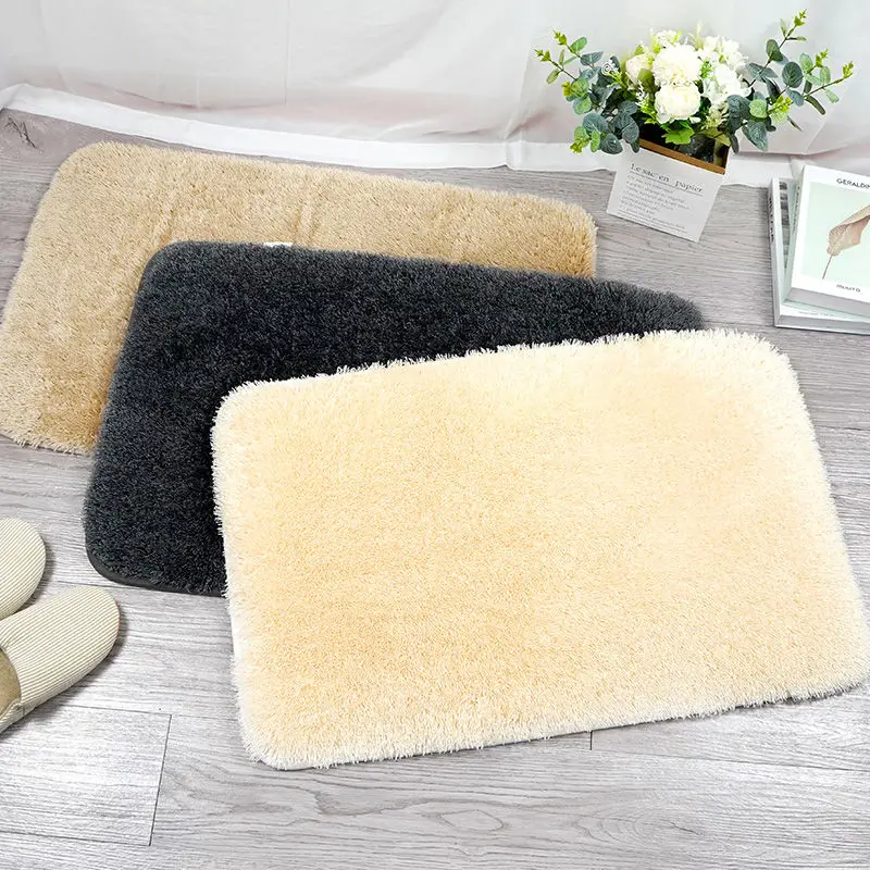 

Korean Style Entrance Mat Bathroom Long Pile Absorbent Anti Slip Foot Mat Bedroom Bedside Carpet Toilet Rug Decorating Kitchen