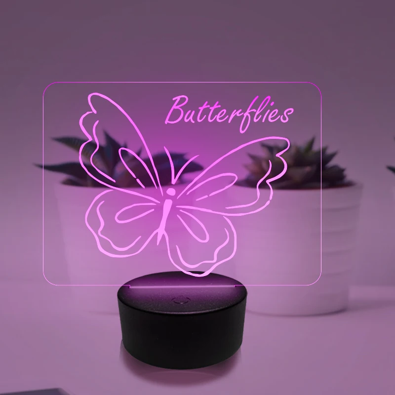 

Personalized Nightlight USB LED Customized 3D Lamp Decoration Bedroom Toys Birthday For Children Gift Black Base 7 Colors Light