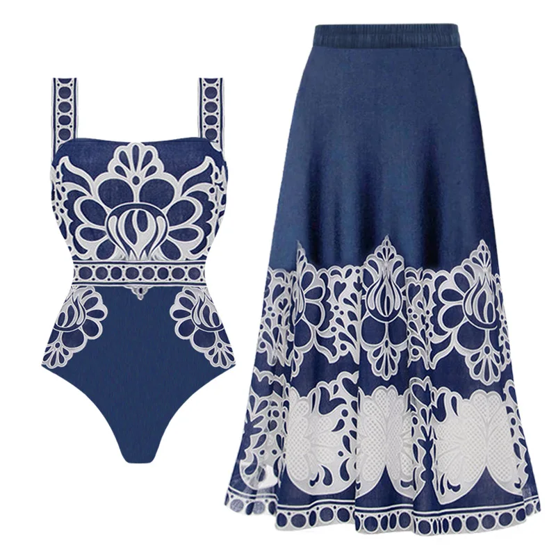 2025 impressão de uma peça de luxo roupa de banho para feminino push up praia saída maiô pendurado pescoço brasileiro maiô sexy biquinis
