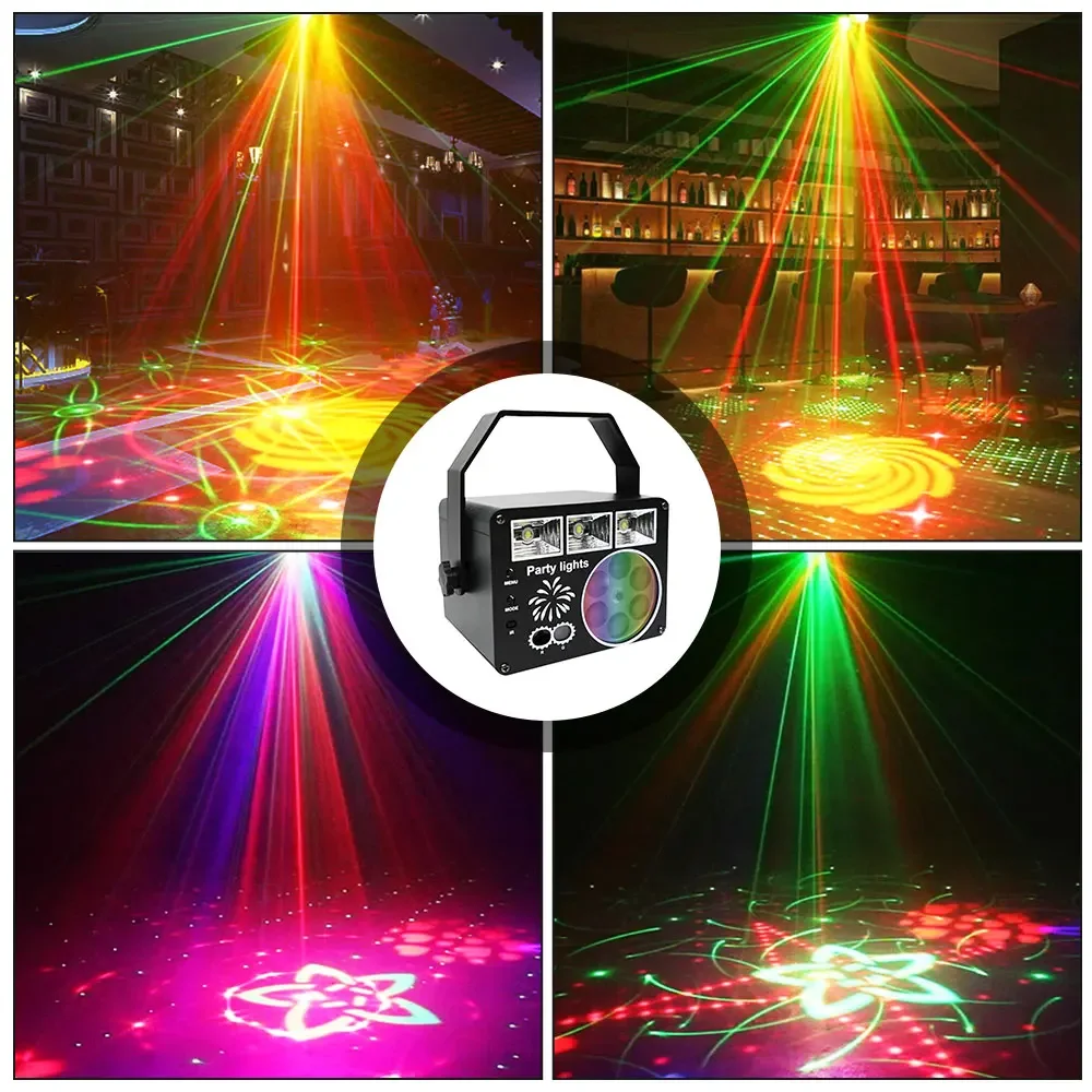 Imagem -05 - Led Disco Bola Projetor com Honeycomb Padrão Party Light Som Ativado Aniversário Bar dj Karaoke Decoração Indoor Disco em 1