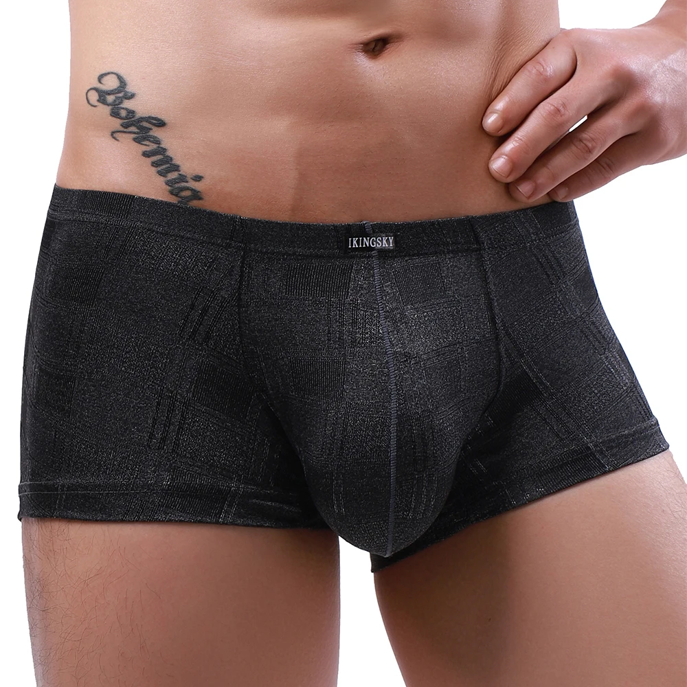 Men\'s Bulge Boxer Shorts High Stretch Trunks Sexy Low Rise Under Panties for Men