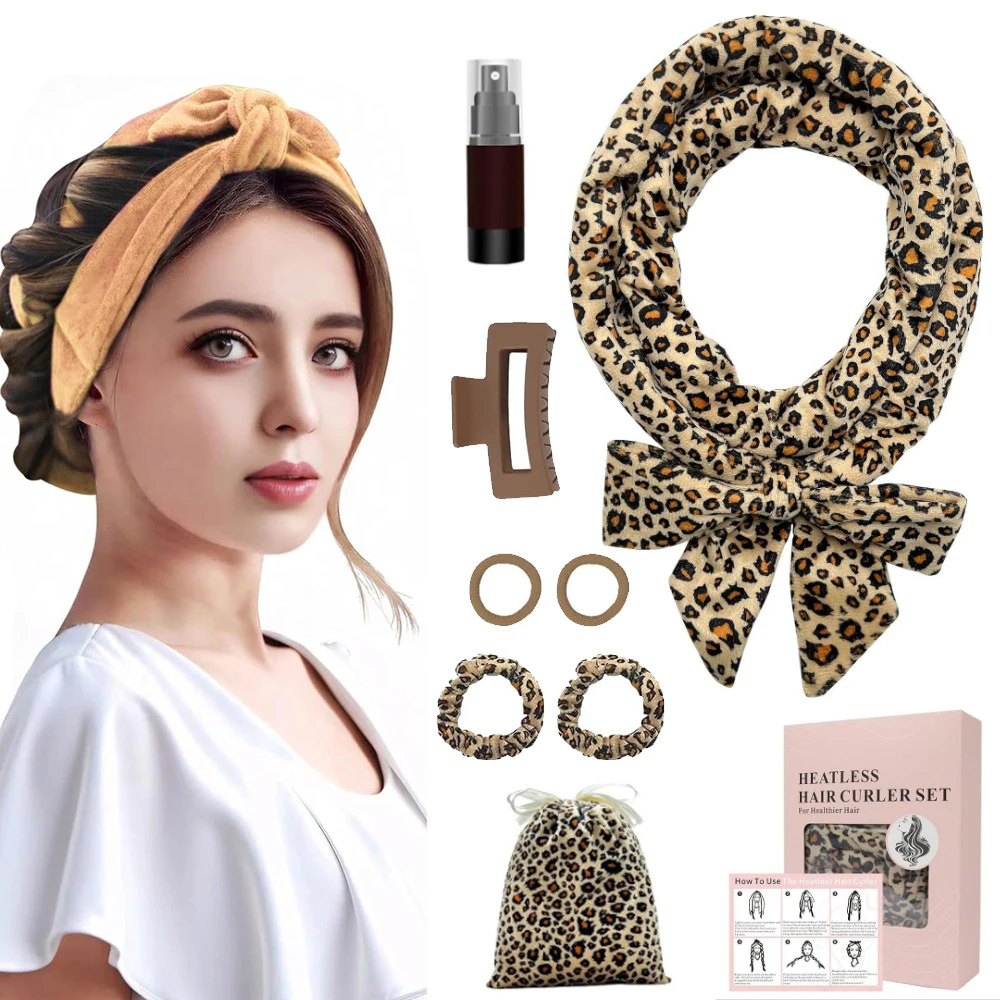 

Lazy No Heat Curling Wand Hair Strap Coiler Hairdressing Big Wave Sleep Gift Box Set