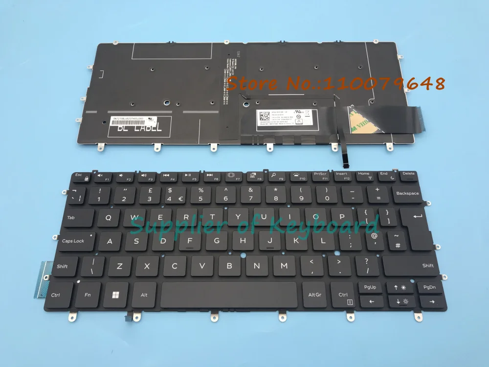 Nuevo teclado inglés UK/Francés Azerty/Portuguese para Dell XPS 13 9370 9380 13-9370 13-9380, XPS 13 7390 retroiluminado para ordenador portátil