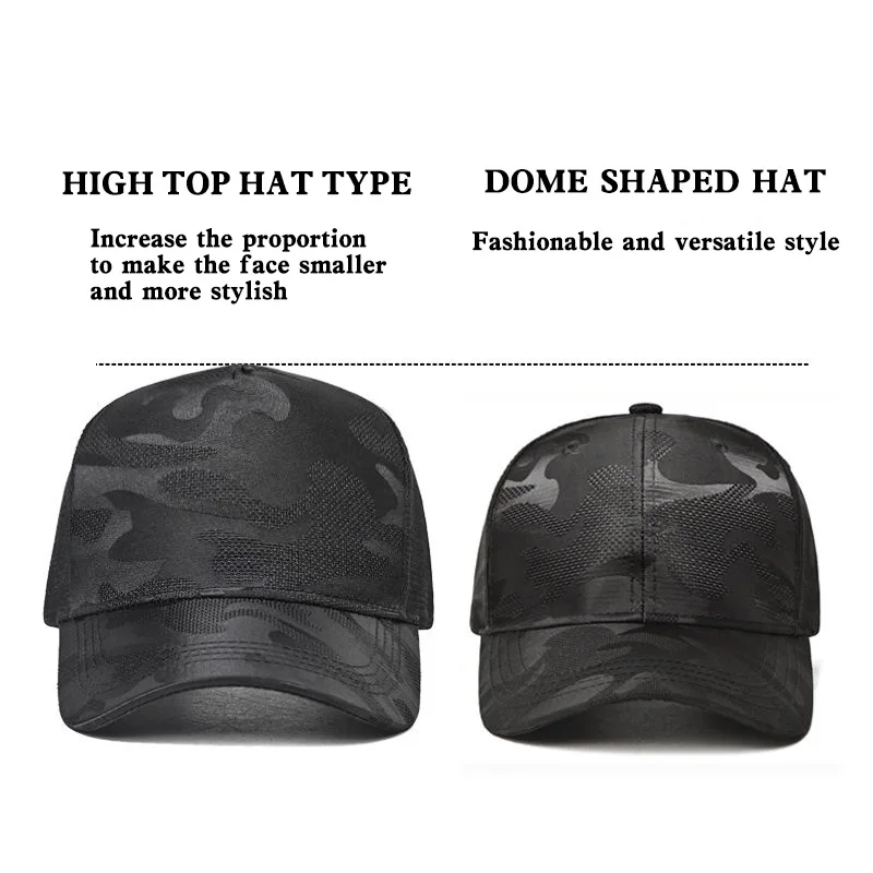 Breathable Non-Stuffy Autumn Sun Protection Tall Crown Peaked Cap Men\'s Wide Brim Face-Looking Small Baseball Cap Big Head