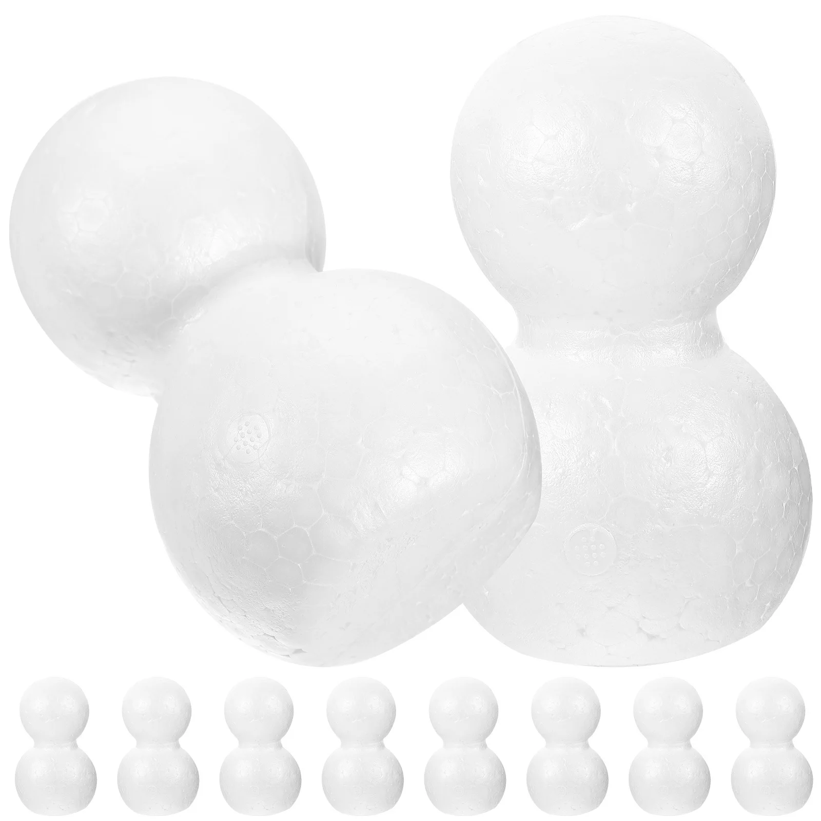 

10pcs Snowman Diy Craft Material Unfinished Foam Balls For Christmas Ornament Decor White Polystyrene Snowman Balls Floral