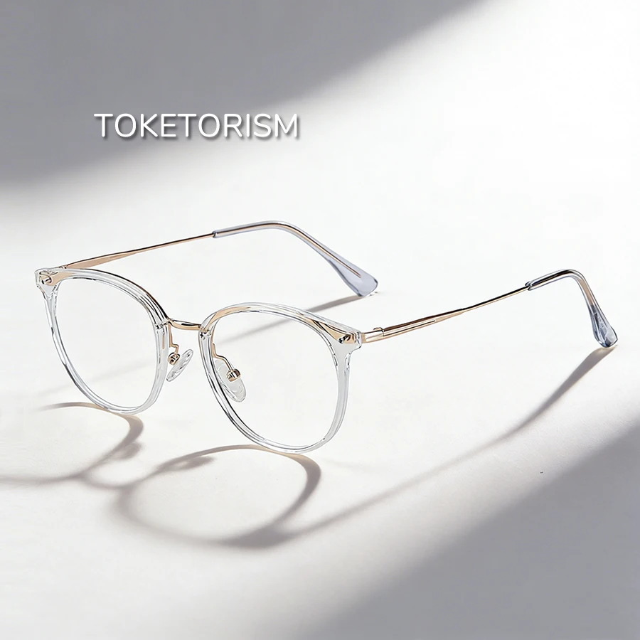 

Toketorism New Transparent Glasses For Women Trendy Eyeglasses For Men Blue Light Blocking Optical Eyeglass Frames