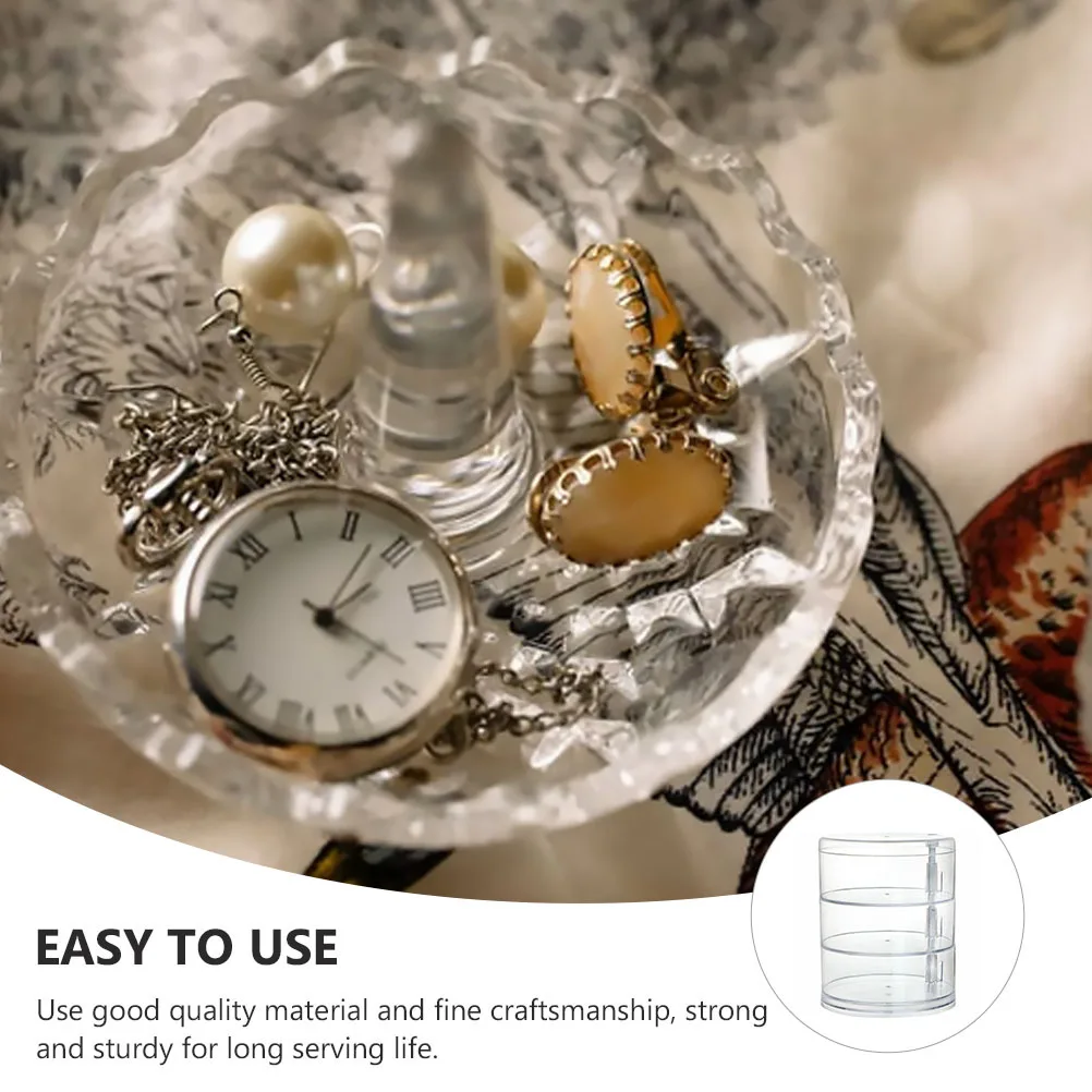 

1Pcs Transparent Multi-Layer Rotating Jewelry Storage Box Desktop Organizer Makeup Display Case for Rings Earrings