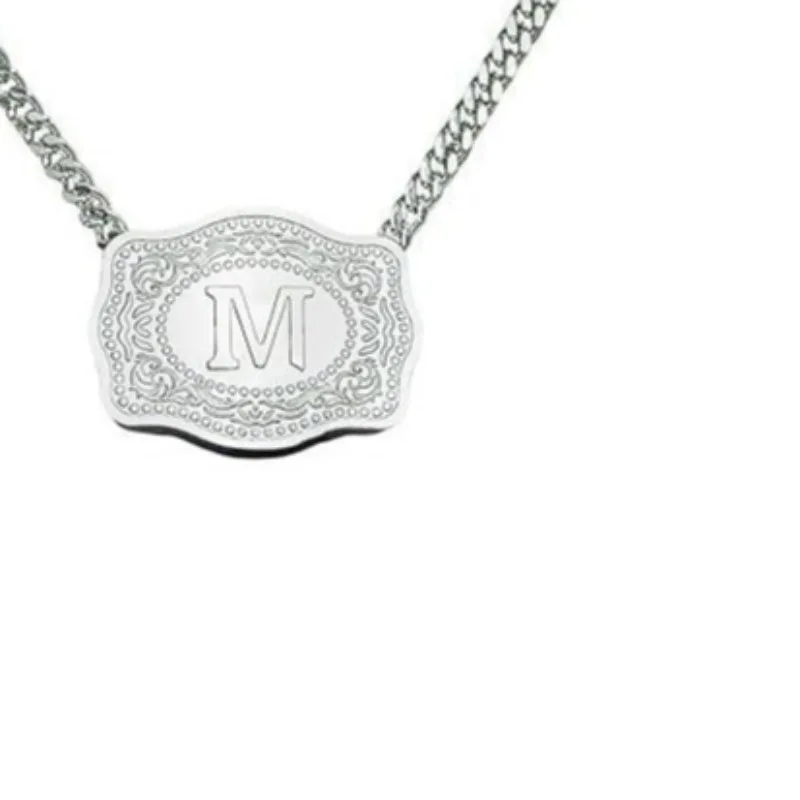 26 حرف النحاس الأمريكية خمر حزام مشبك قبعات رعاة البقر الغربية حزام مشبك قلادة الترقوة سلسلة قلادة 2025 جديد سوار RU #4