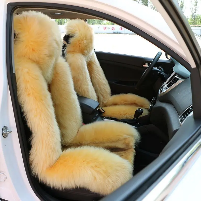 25 New Manufacturers Wholesale Car Seat Cushion Winter Fur Pad Fur Integrated Wolf Skin Car Seat Cushion Cover Auto Supplies