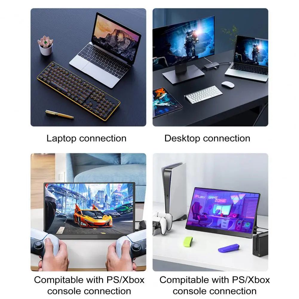 Portable Laptop Monitor Portable Monitor with 1920x1080p Ips Display Built-in Speaker Mini Hdmi-compatible Usb Type-c for Gaming