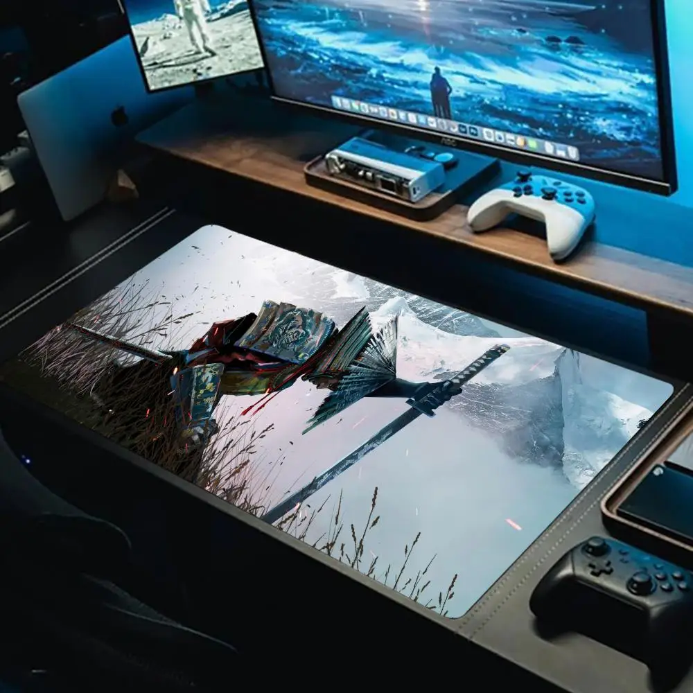 

Japanese samurai Mouse Pad Esports Office Laptop Desk Mat Game Accessories Mousepad XXL Rubber Anti-slip HD Gaming Long Desk Mat