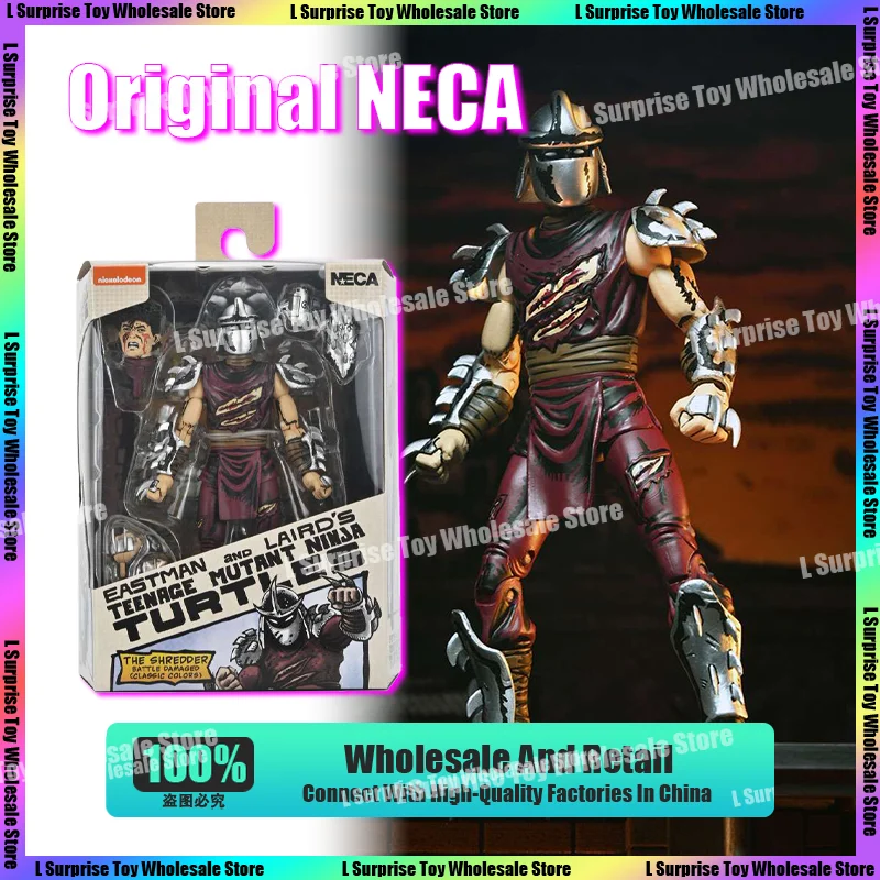 

Original NECA TMNT Mirage Comics 7″ Scale Battle-Damaged Shredder Anime Action Figure Figurine Classic Colors Model Toys Gifts