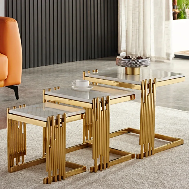 Classic design stainless steel table sets indoor furniture hotel use coffee