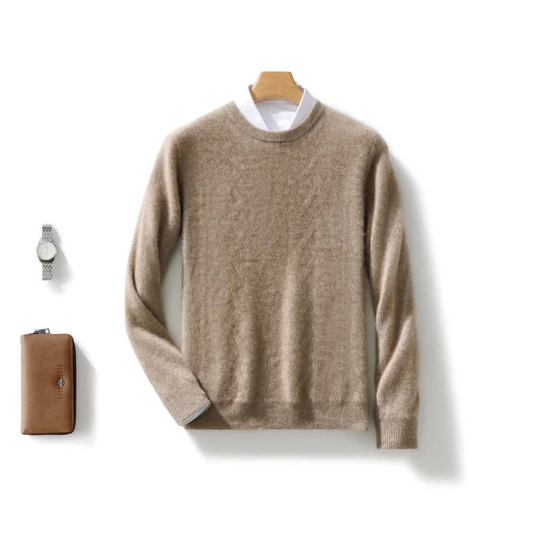 

100% мериносовая шерсть с круглым вырезом, повседневный универсальный однотонный вязаный свитер, пуловер из кашемира с длинными рукавами, мягкая модная одежда, топ