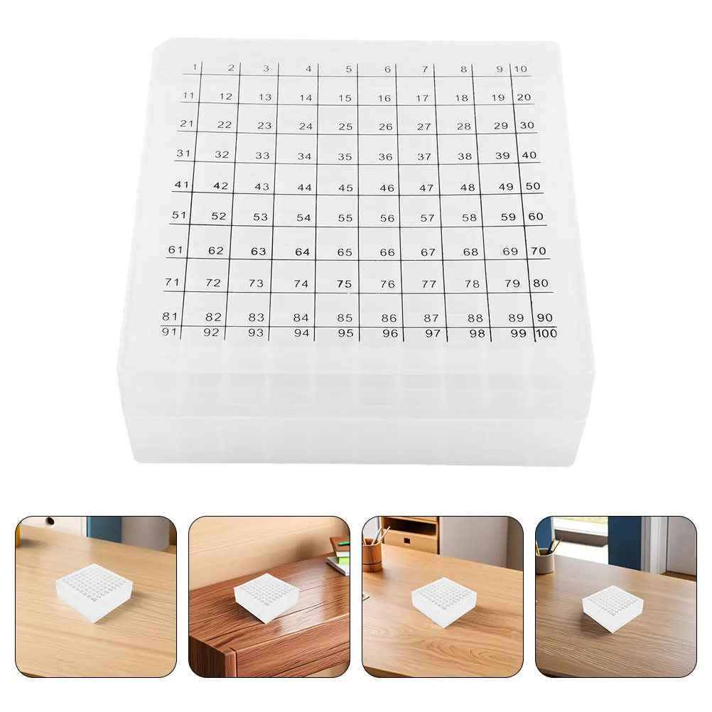 

2pcs Plastic Freezer Box 100 Grid Cold Resistant Multigrid Lab Storage Container for 1.8 2 5 10ml Tubes for Laboratories