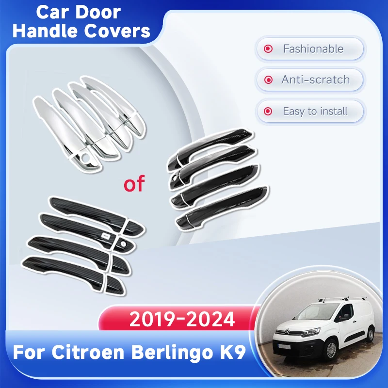 

Car Outer Door Handle Covers Trim For Citroen Berlingo K9 2019~2024 2020 Door Handle Cover Style Stickers Car Gadget Accessories