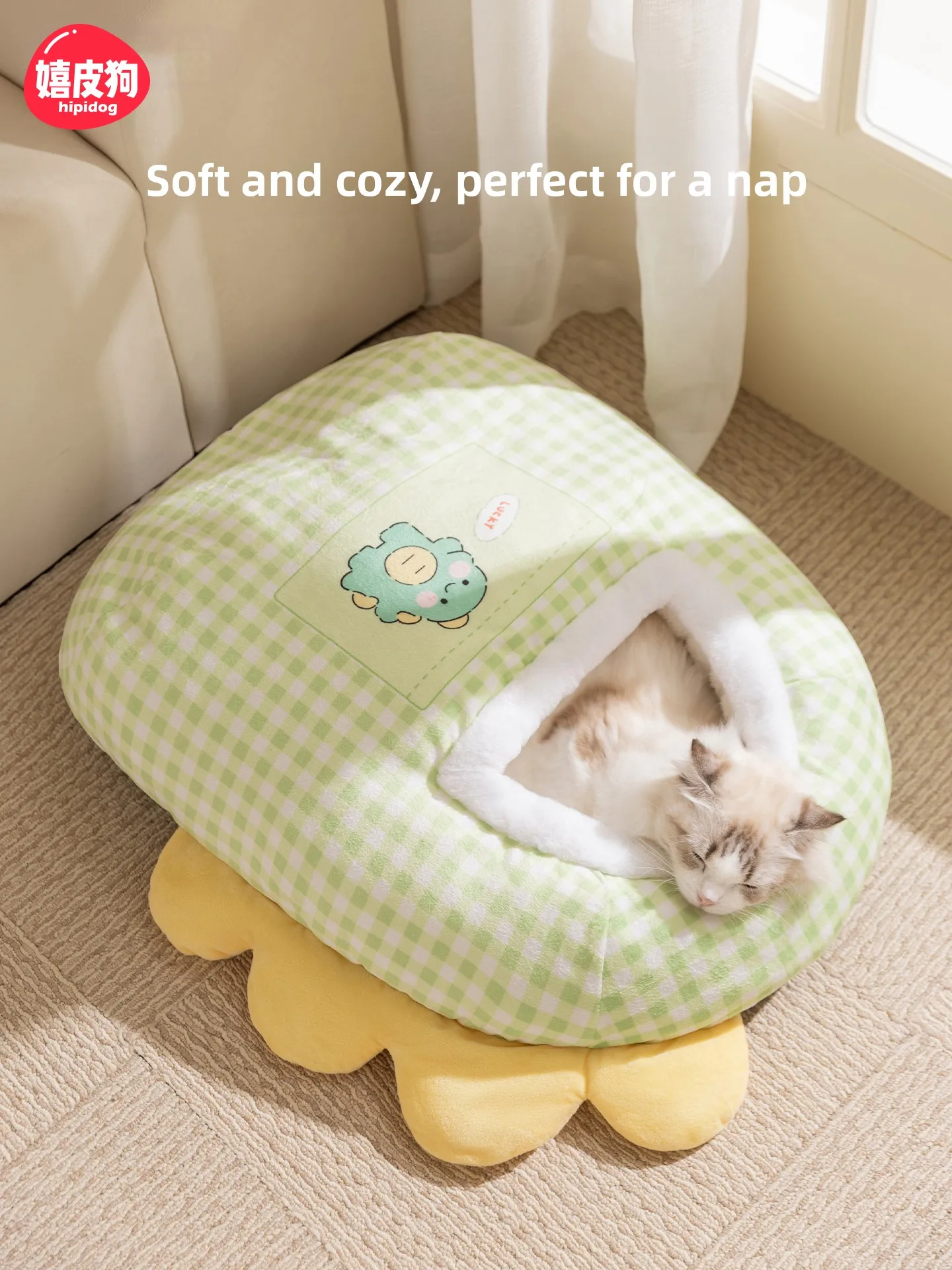 

Thickened Winter Bed Bag Semi-Closed Sleep Bag Warm Security for Kittens Nest Sleeping Pad House Pet Supplies
