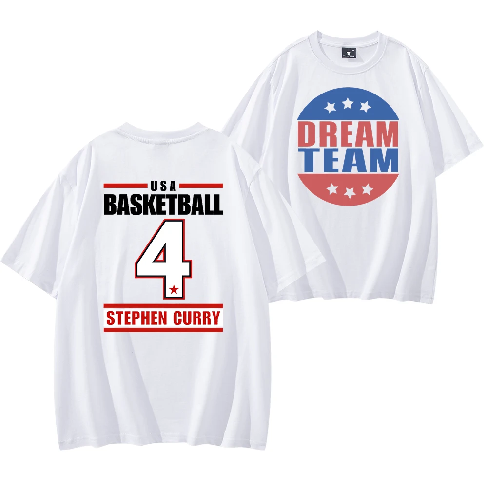 Basketball Super Star Stephen Curry Dream Team Number4 Short Sleeve Tee Men/Women Fans Gift T-shirt Fashionable Shirts