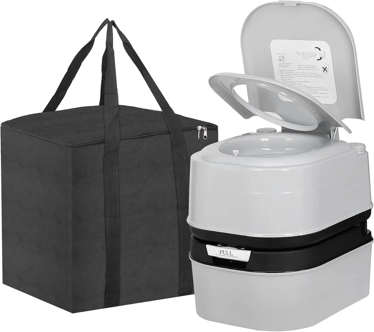 

6.4 Gallon Waste Tank Portable Toilet for Camping RV Boating Fishing Indoor Outdoor Toilet Compact Double-outlet Anti-leak